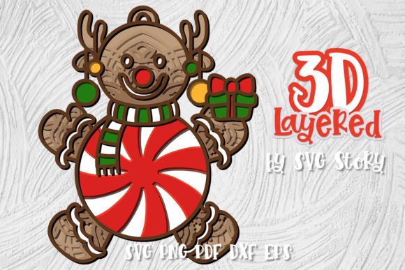 3D Christmas Candy Peppermint Candy Design for Creative Projects