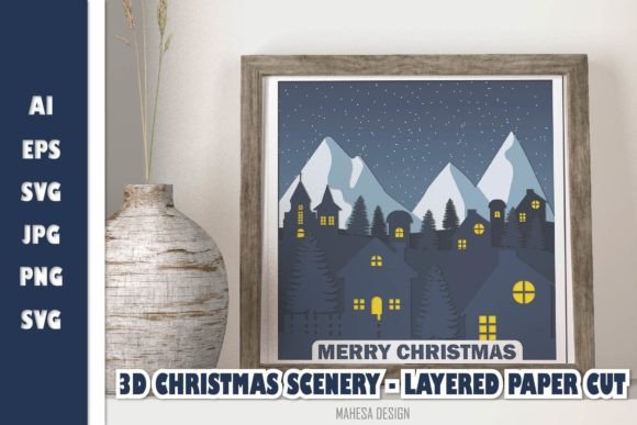 3D Christmas Scenery - Layered Paper Cut: A Creative and Practical Holiday Craft