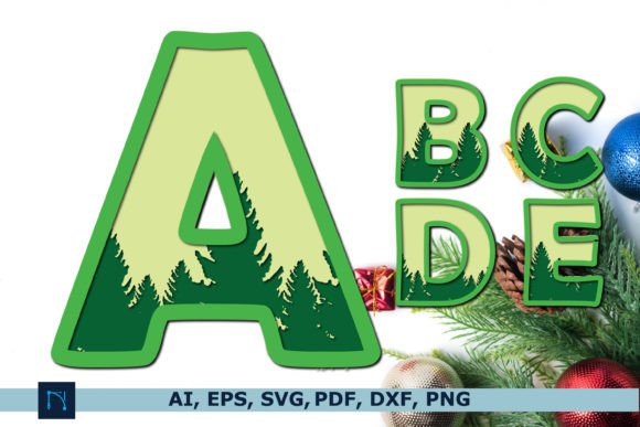 3D Christmas Tree Alphabet SVG Bundle: A Versatile Craft Resource for Holiday Creations