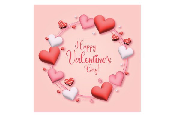 3D Floating Hearts - Happy Valentine's Day