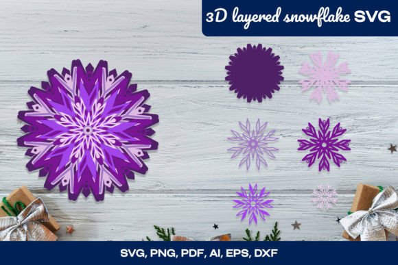 3D Layered Snowflake SVG Decoration: A Design Essential