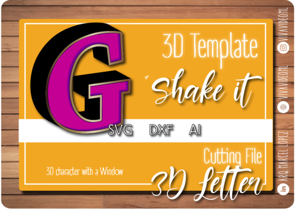 3D Letter with Window G for Creative Designs