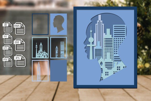 3d Man Head City Shadow Box Laser Cut: A Technical Evaluation of Layered Design Assets