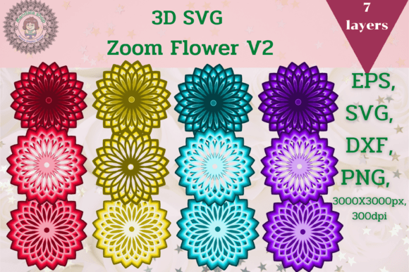 3D SVG Zoom Flowers V2