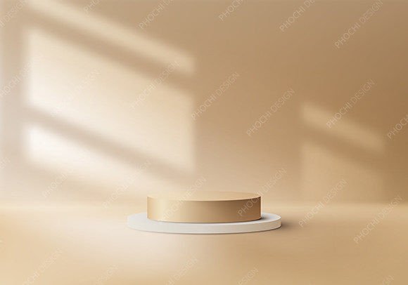3D White Gold Podium Stand Background for Premium Design Projects