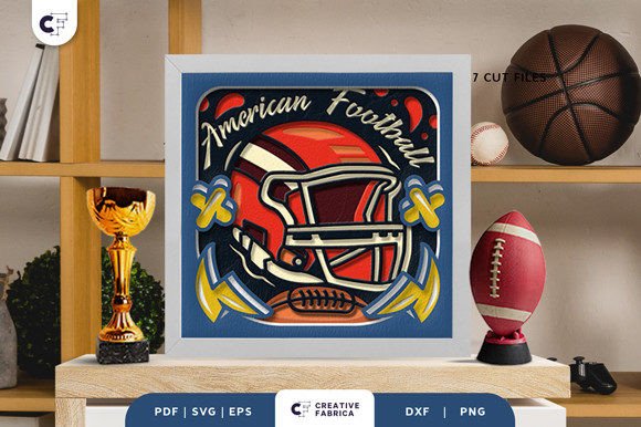 American Football 3D Layered Paper Cut: A Creative Craft for All Levels