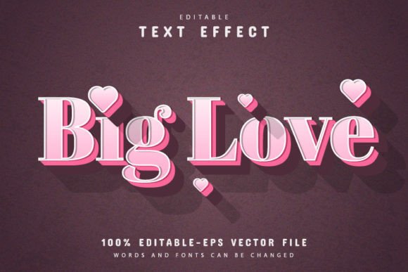 Big Love Retro 3D Style Text Effect
