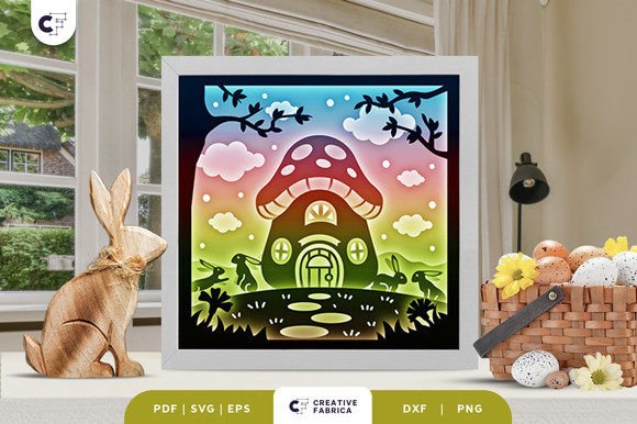 Bunnies Mushroom House 3D Shadow Box – A Strategic Creative Tool for Crafting and Branding
