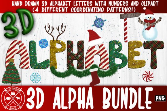 Christmas 3D Hand Drawn Alphabet Bundle: Creative Possibilities for the Holiday Season