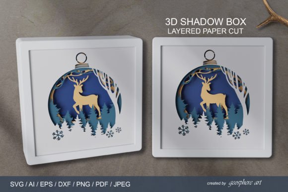 Christmas Reindeer 3D Layered Papercut