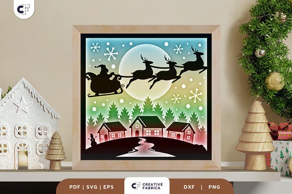 Christmas Santa Sleigh 3D Shadow Box – Creative Holiday Craft