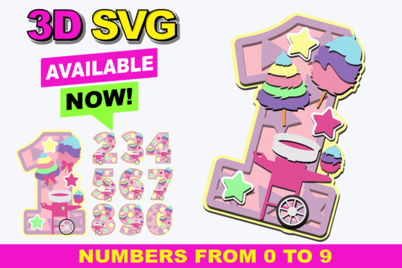 Cotton Candy Numbers 3D SVG: A Creative Tool for Modern Designers and Crafters