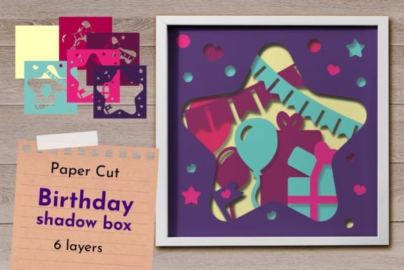 Creating Stunning Birthday 3D Layered Shadow Box Art with SVG and Paper Cut Files