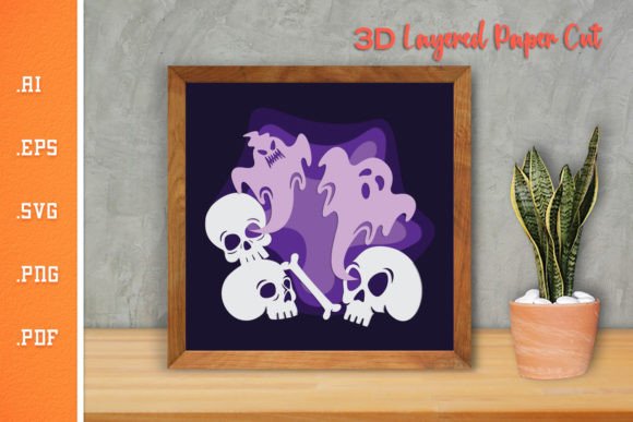 Elevate Your Halloween Designs With 3D Paper Cut Ghost SVGs