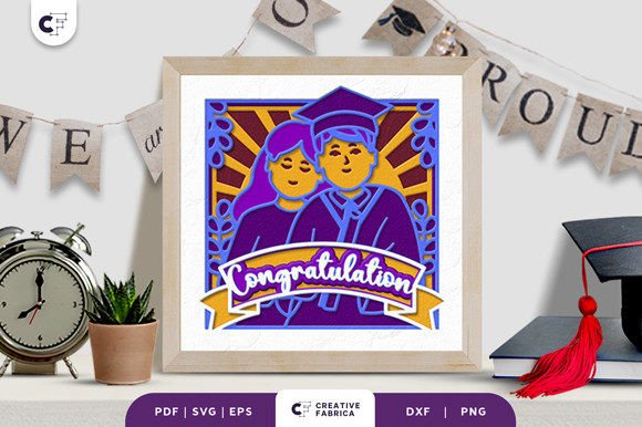 Graduation Boy with Mom 3D Shadow Box: A Creative Fusion of Sentiment and Craftsmanship