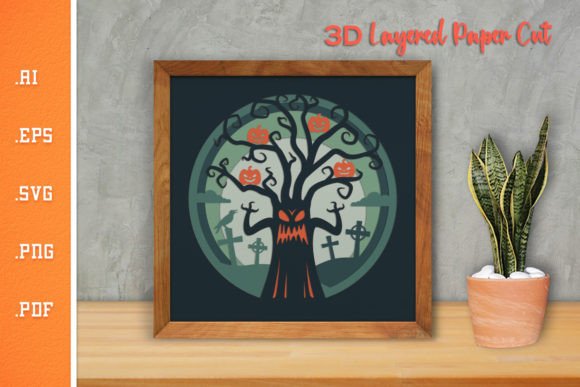 Halloween Tree - 3D SVG Paper Cut 5
