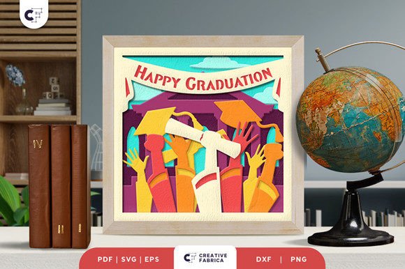 Happy Graduation 3D Shadow Box SVG: A Creative Craft Project with Practical Appeal