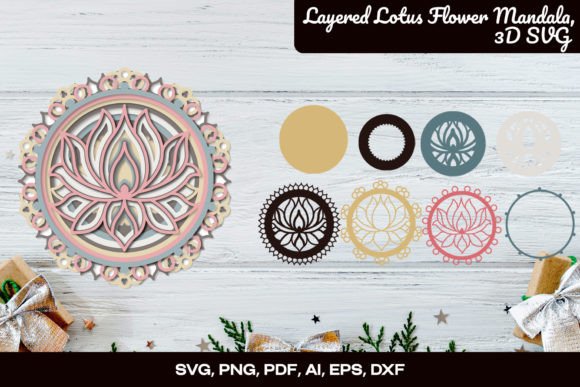 Layered Lotus Flower Mandala 3D SVG: A Creative Powerhouse