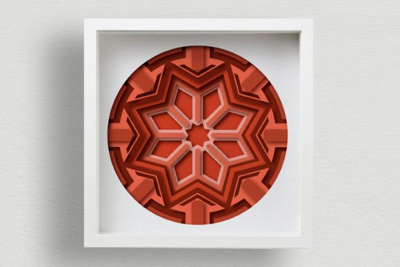 Mandala Shadow Box SVG, 3D Yoga Lotus