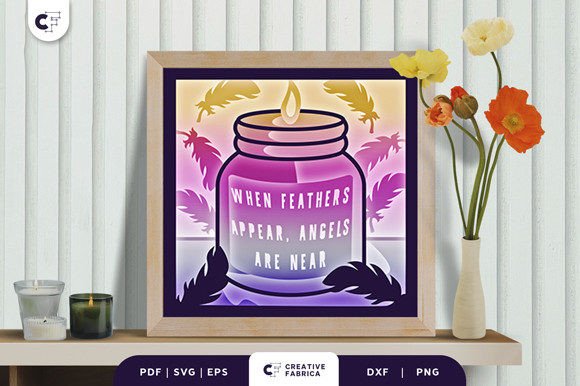 Memorial Candle 3D Shadow Box for Elegant Design Projects