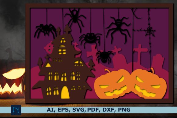 Multi-layer 3D Halloween Shadow Box SVG: A Creative Solution for Festive Crafts