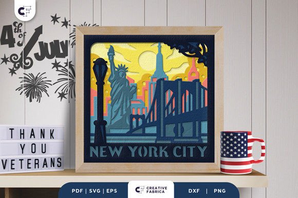 New York 3D Shadow Box Paper Cut