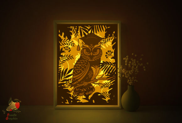 Owl Teacher 3D Light Box Template for Creative Interiors
