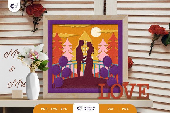 Sunset Wedding 3D Layered Paper Cut SVG: A Versatile Creative Tool for Crafting and Decoration