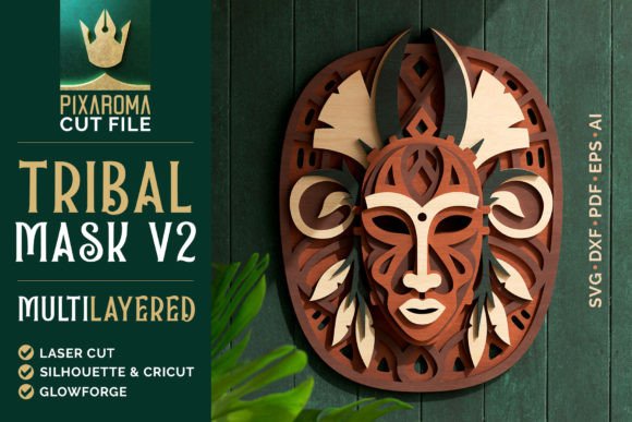 Tribal Mask V2 3D Layered Cut File